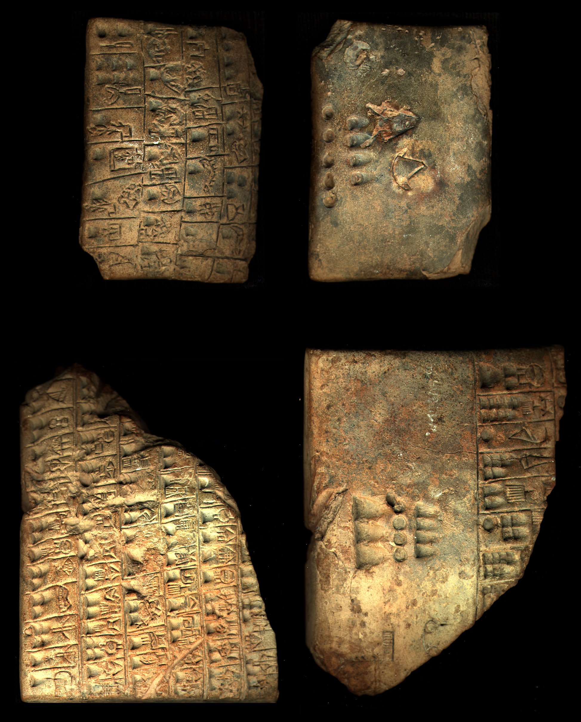 Examples of Uruk IV (above, excavation no. W 7227,a) and Uruk III (below, no. W 14804,a)